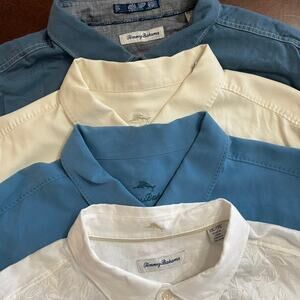 Tommy Bahama Long Sleeve Shirts Bundle Men XXL Silk Linen Cotton Blend